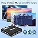 4K@30Hz Media Player with Dual HDMI, AV/VGA Output, 4K HDMI Splitter, Digital MP4 Player for 14TB HDD/512G USB/256G SD Card/H.265 MP4, Remote Control for MP3 AVI