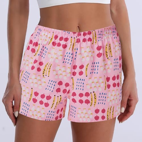 Image of Boxer Shorts for Women Gingham Sleep Y2k Printed Boxers Pj Boxer | Trendy Short,Checkered,Baggy Pj Boxers