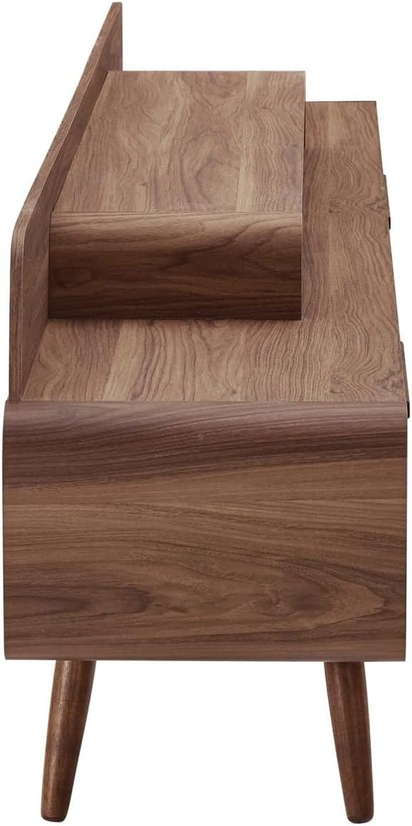 Omnistand 74" Walnut Laminate TV Stand with Cabinet