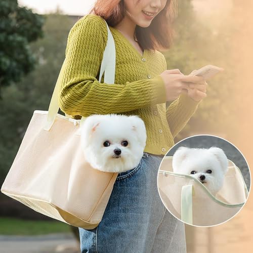 Bolso para perros medianos de malla transpirable con arnés seguro 3