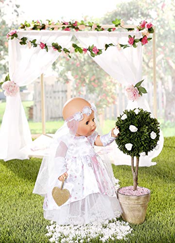 Zapf Creation 827161 BABY born Boutique Deluxe Braut Outfit Puppenkleidung 43 cm, weiß – Bild 5