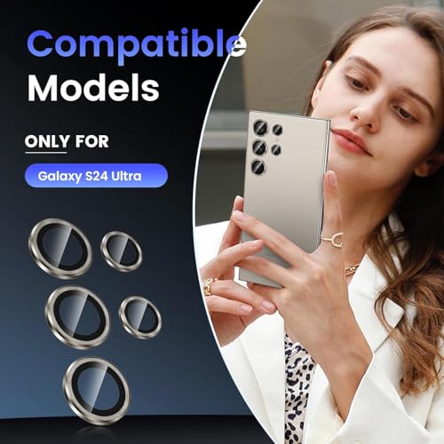 Image of Camera Lens Protector for SAMSUNG GALAXY S24 & S23 ULTRA GREY HD Clear Camera Lens Case Friendly Scratch Resistant Lens Cover Full Coverage Camera Guard Waterproof Heavy Duty Camera Protector