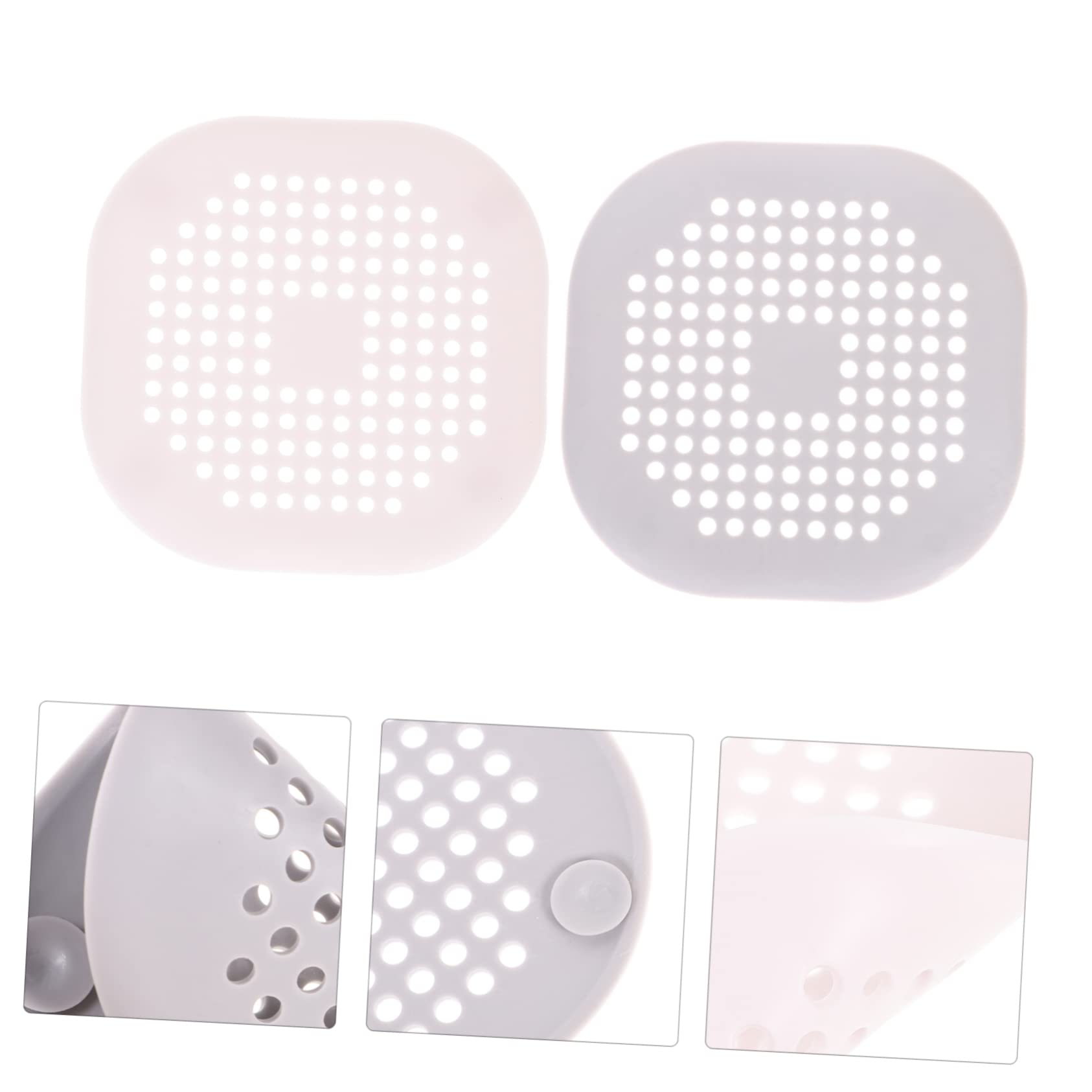 NUOBESTY 16 Teiliges Quadratisches Silikon Abflussfilter Flexibler Haarfänger für Dusche Badewanne Waschbecken Feines Filtersieb gegen Langlebig und Sicher für Haushalt Badezimmer
