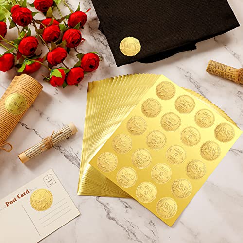 500 Pcs Embossed Graduation Diploma Gold Certificate Seals 2023 Self Adhesive Graduation Seals Grad Stickers For Envelopes Diplomas Certificates Awards Class Graduation #TOP3