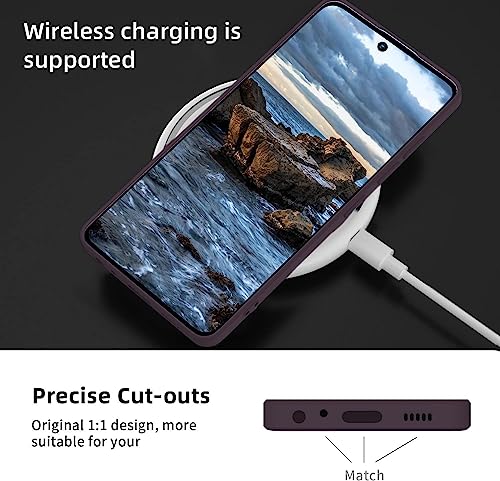 Image of DIZORO Microfiber Candy Case Compatible for Vivo V27 5G Smooth Touch Cushion Liquid Soft Silicone Gel Rubber Phone Cases Non-Slip Full Body Protective Shockproof Back Cover (Deep Purple)