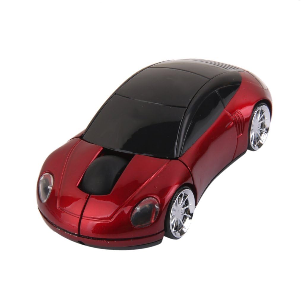 atdaraz Wireless Car Mouse 2.4Ghz 3D DPI 1600 Cool Sport USB Gaming Mouse Mice for PC Computer Laptop Notebook Red-image-49