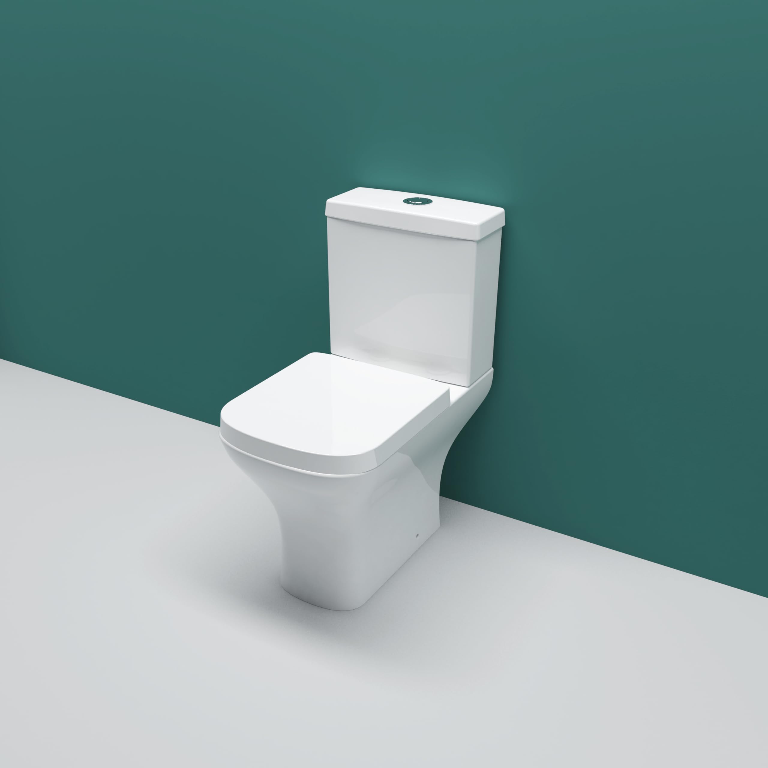 Sky Bathroom Square WC Pan Close Coupled Toilet Soft Close Seat Cistern Modern — image 1