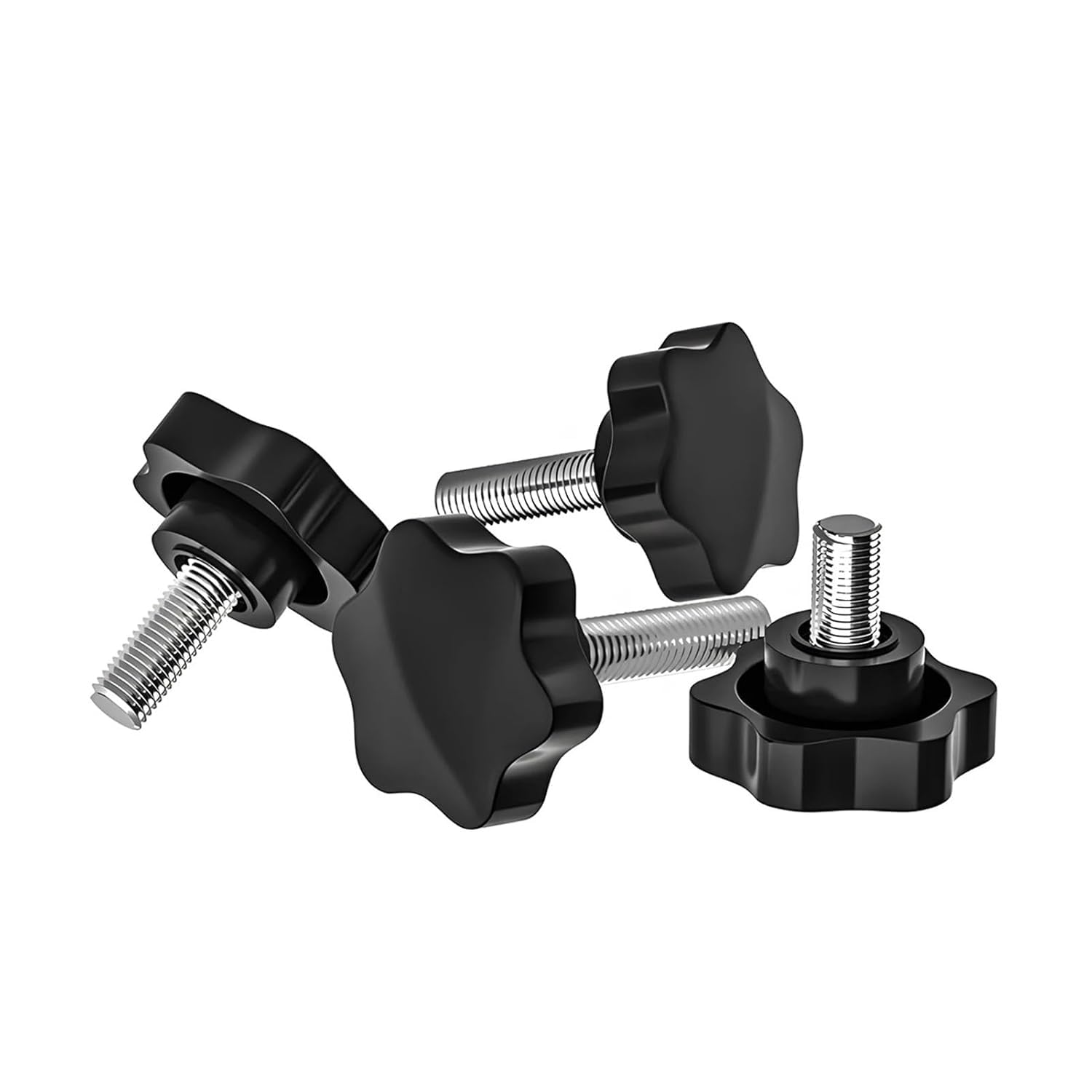 Hand TighteThumb Nut,Knob Thumb Nut Plum Hand Tightening Screws Star Handle Plastic Head Knob Handle Bolts(M5x10-5pcs)