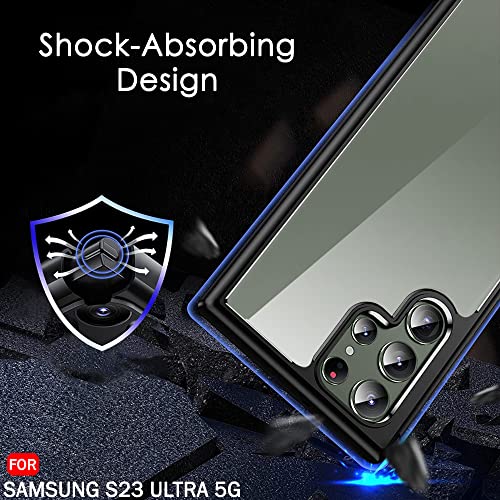 Image of TheGiftKart Ultra-Hybrid Shockproof Back Cover Case for Samsung Galaxy S23 Ultra 5G | Camera Protection Bump | Hard Cover Case for Samsung S23 Ultra (PC & TPU, Crystal Clear Back, Black Sides)