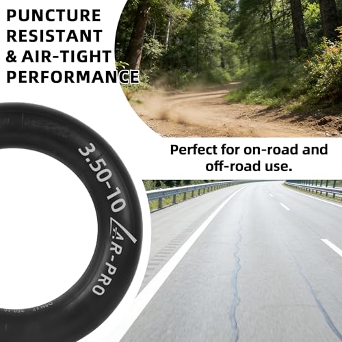 Image of AR-PRO (2-Pack) 3.50-10 Inner Tube with TR87 Angled Valve Stem, Replacement Heavy-Duty Inner Tube for Dirt Bike Scooter Moped ATV, Made from Durable Butyl Rubber