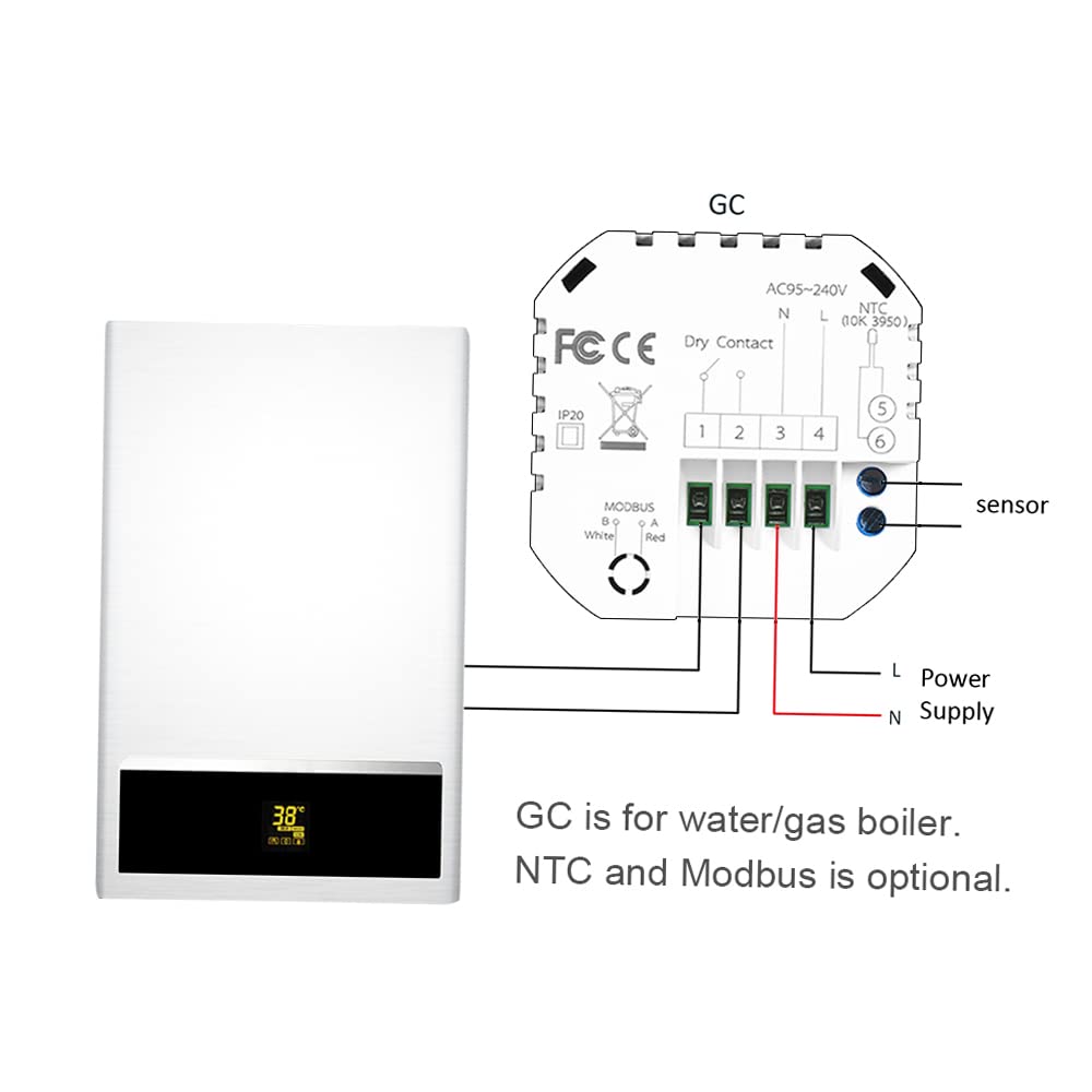 Kavolet Termostato programmabile intelligente Wi-Fi, con indice UV/display umidità/funzione di blocco, Controllo APP vocale,LCD retroilluminato