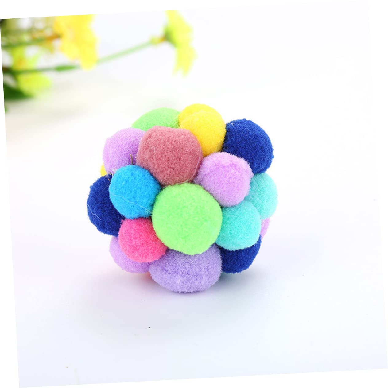 YARNOW Colorful Cat Bell Balls Interactive Plastic Bouncy for Cats and Kittens Random Pet Playtime Balls with Jingle for Hours of Entertainment