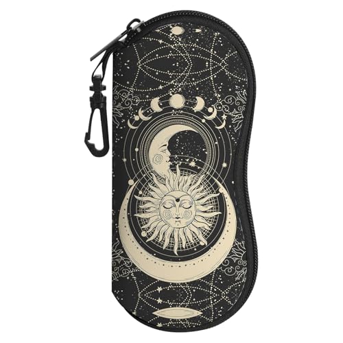 Image of Sunglasses Soft Case, Cute Ultra Light Portable Neoprene Zipper Eyeglass Glasses Case with Belt Clip for Men Women
