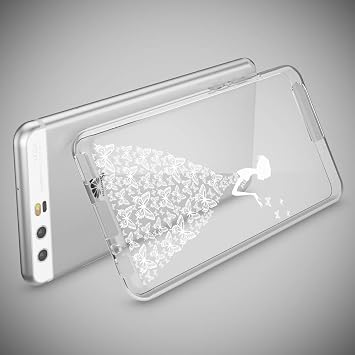 Huawei P10 Case Phone Cover by NICA Ultra-Thin Silicone Pattern Back Protector Soft Skin Crystal Clear Gel Shockproof Phone Bumper Slim Transparent Protective for P 10 Designs:Butterfly Princess