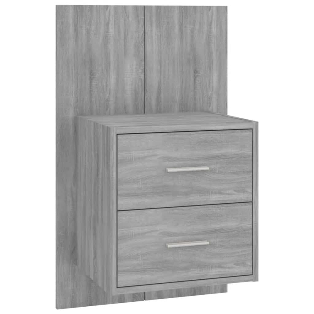 vidaXL Tête de Lit avec Armoires Accessoire de Lit Tête de Lit Murale Flottante Meuble de Chambre à Coucher Sonoma Gris Bois d'Ingénierie