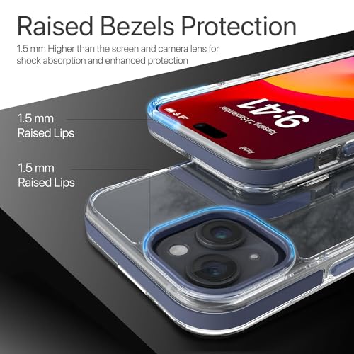 Image of Vaku Luxos Metal Vortex Series Back Cover For iPhone 14 Shockproof Scratch Resistant Slim Thin Non-Yellowing Military-Grade Protection Compatible With Mag-Safe Cover-Blue