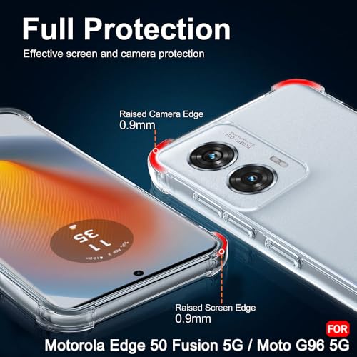 Image of TheGiftKart Crystal Clear Back Cover Case for Motorola Moto Edge 50 Fusion 5G / Moto G96 5G | Shockproof Soft TPU Case | Cushioned Edges for Ultimate Protection Back Cover Case (TPU, Transparent)
