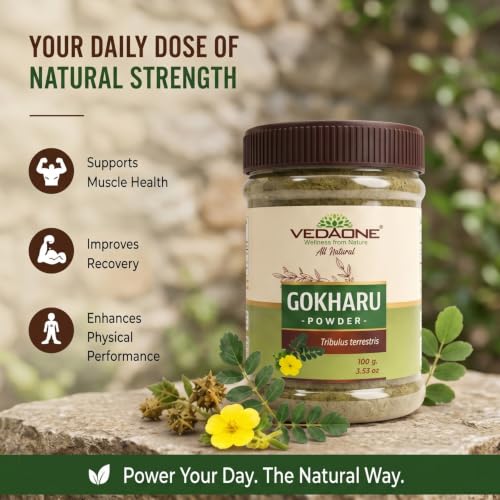 Image of Vedaone USDA Organic Gokharu 100g Powder For Rejuvenation - Pack of 3