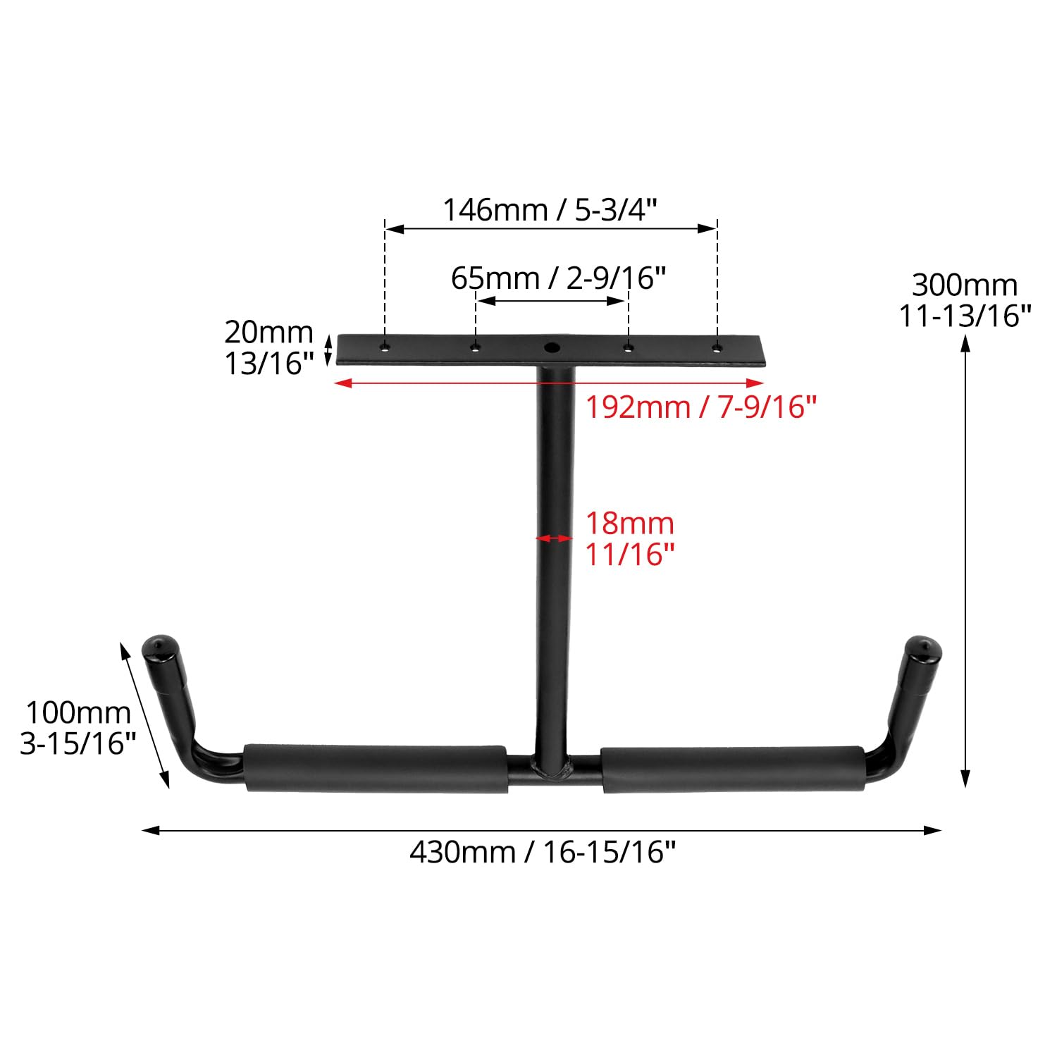 QWORK® 4 sztuki ciężkich haków garażowych, 42,5 cm, haki ścienne z podwójnymi hakami, haki garażowe, na opony samochodowe, artykuły sportowe, drabiny, rowery