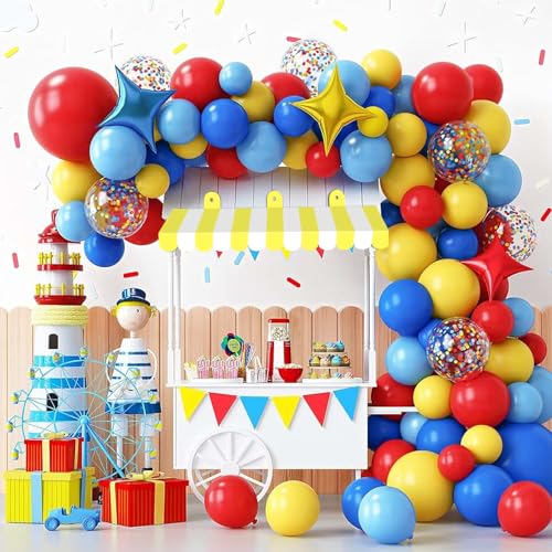 Image of 2 Piece Circus Awning Decoration 3D Carnival Tent Awning Wall Decorations for Circus Theme Party, Carnival Stand, Party Favors Supplies (Yellow and White)