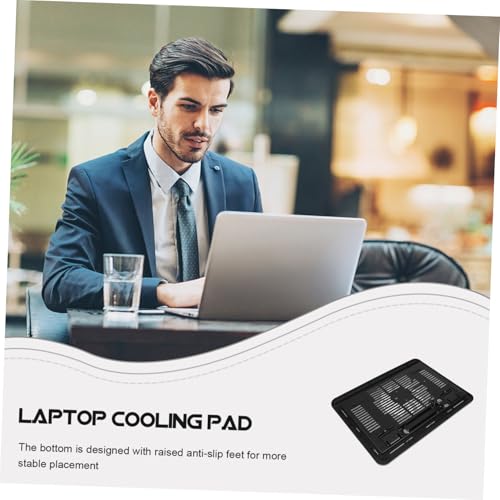 Base para laptop con ventilador silencioso y soporte ergonómico miniatura 6
