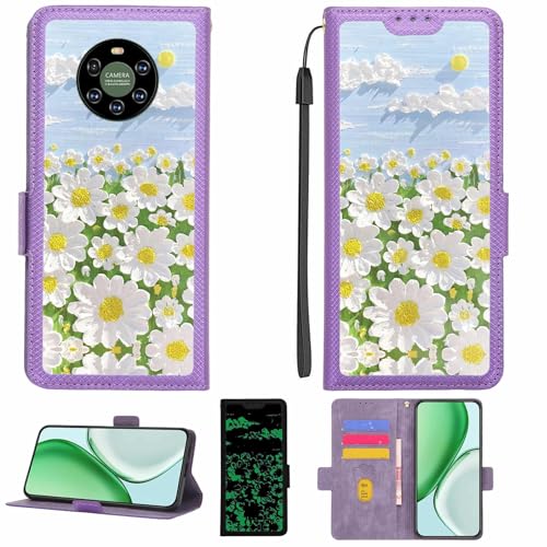 Kinetijy Case Compatible for Xgody Mate 40 Phone Case Flip Cover [with Tempered Glass Screen Protector][RFID Blocking][Luminous Effect] LPT-CJ
