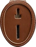 Shield Wallets Austin Texas Police Belt Badge Holder with Neck Chain Tan Leather (Cutout #603)