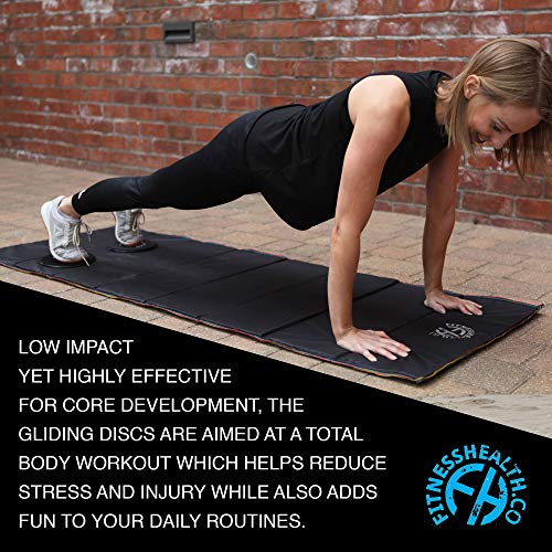 Fitness Health Gliding Discs 2 | Dubbelzijdige fitnesszweefvliegtuigen om de kern, balans en flexibiliteit te versterken… - Image 6
