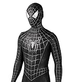 lixrysod Black Halloween Costume Cosplay Bodysuit Breathable Spandex Fabric Adult/Kids Suit (Adult- M)