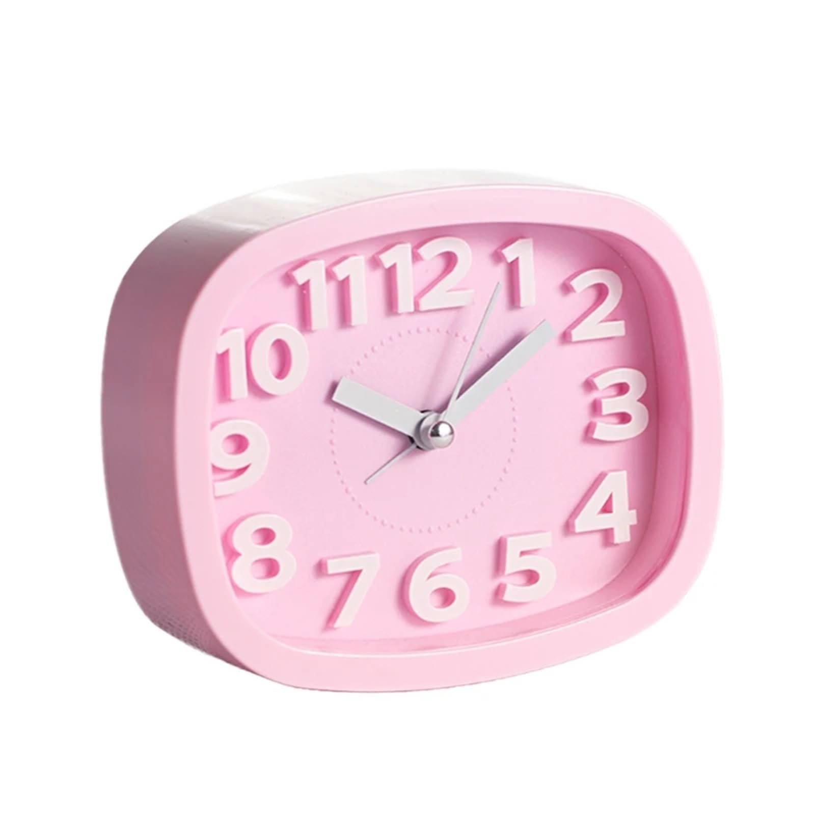 LUYSGBXR Alarm Clock Mini Mute Alarm Clocks, Battery Bedside Desk Table, Home Decor, Kid's Creat Gifts, Square Portable Candy Colors(Pink)