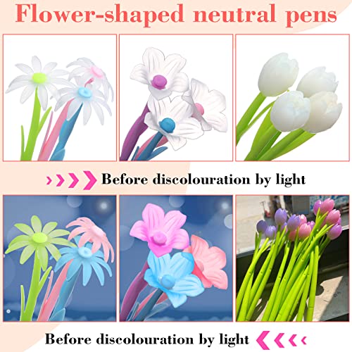 Fulmoon 60 bolígrafos flor que cambian color miniatura 3