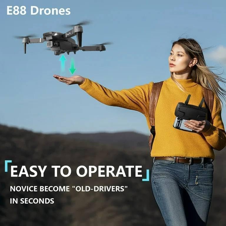 Image of dRoNe wItH hD DuAl cAmErA BrUsHlEsS MoToR, oNe cLiCk tAkEoFf /lAnDiNg FlIp rOlLiNg gEsTuRe cOnTrOl wI-Fi cAmErA ReMoTe cOnTrOl -X DrOnE a1