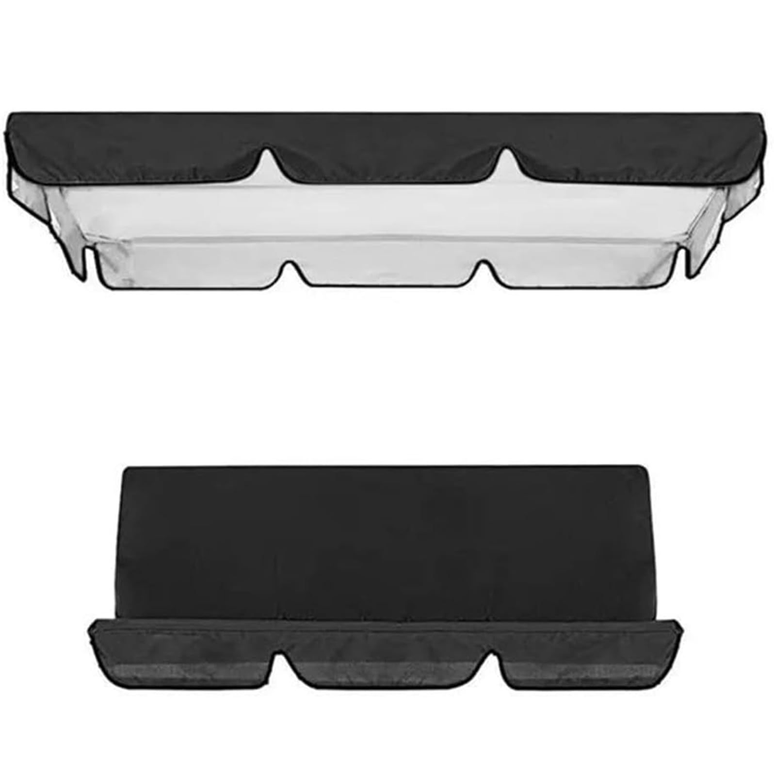Toit de Rechange pour Balancelle de Jardin Multifonctionnel Canopée pour Balancelle Remplacement de l'Auvent de Balançoire Extérieure pour Balançoire de Jardin 3 Places,02,190x132x15cm