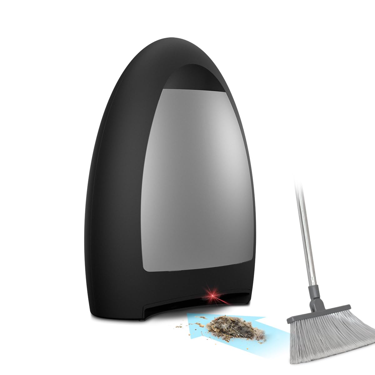 EyeVac Home Touchless Vacuum Automatic Dustpan - Great for Sweeping Pet Hair Food Dirt Kitchen - Ultra Fast &amp; Powerful, No More Bending Down, Bagless, Corded, Automatic Sensor, 1000 Watt (Matte Black)