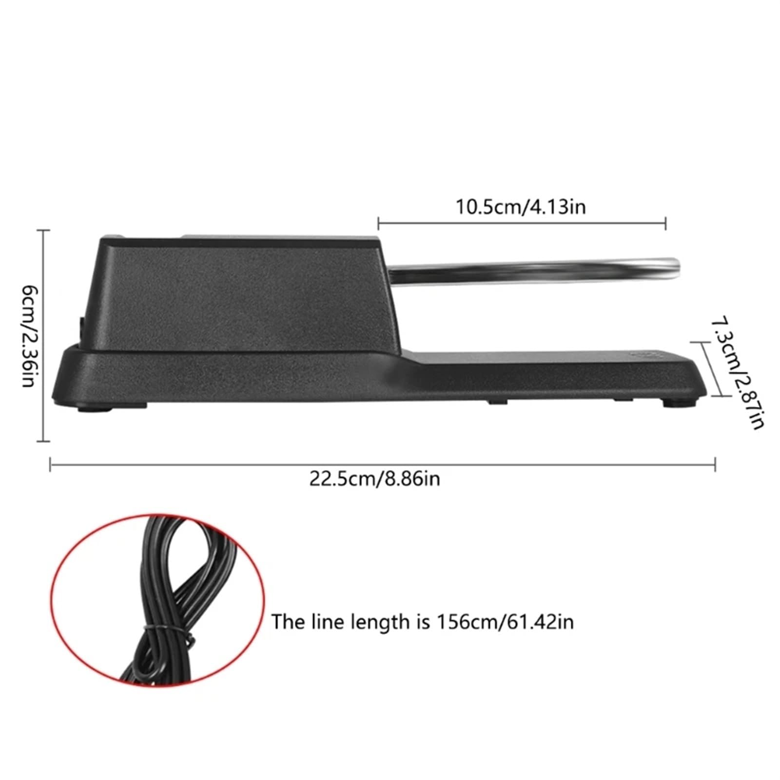 Digitales Klavier-Keyboard-Pedal mit rutschfester Gummiunterseite für MIDI-Keyboard, mit 6,35 mm Eingangssteckern