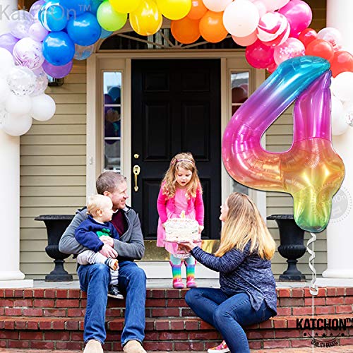 Image of KatchOn Giant Rainbow 4 Balloon Number - 40 Inch | Number 4 Balloons