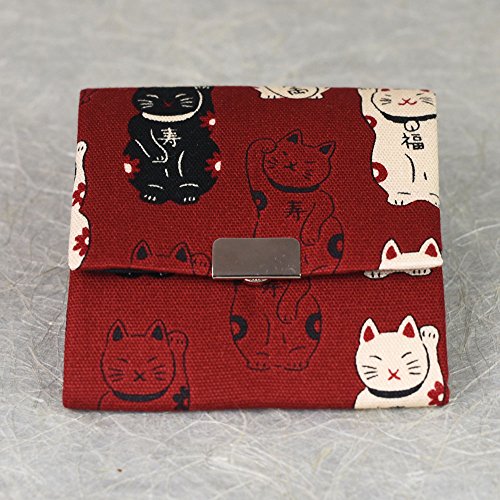 Preisvergleich Produktbild Geldbörse Manekineko dunkelrot, aus Japan