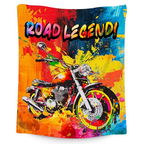 Boys Blankets - Motorcycle Blanket Gifts for Toddlers Kids - 40x50 Inches Comfy Lightweight Flannel Throw for Couch Office