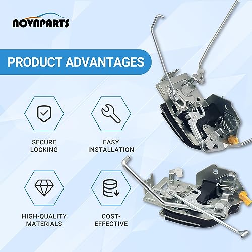 Image of NOVAPARTS 69320-04010 Front Right Manual Door Lock Latch for 1998-2004 Toyota Tacoma Base DLX Limited Pre Runner SR5 S-Runner w /o Power Door Lock