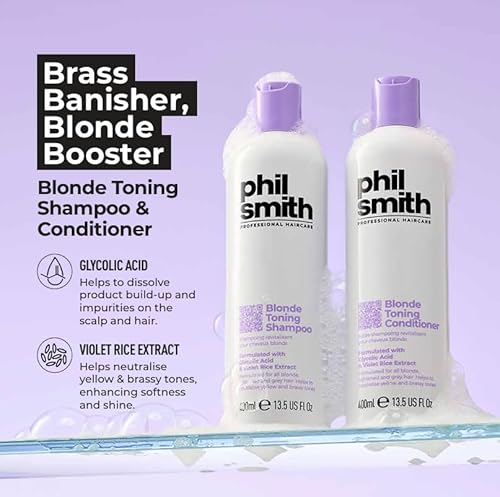 Phil Smith Professional Blonde Toning Shampoo - Purple Shampoo for Blonde, Silver & Highlighted Hair - Neutralises Brassiness & Brightens Tone - 400ml - Image 4