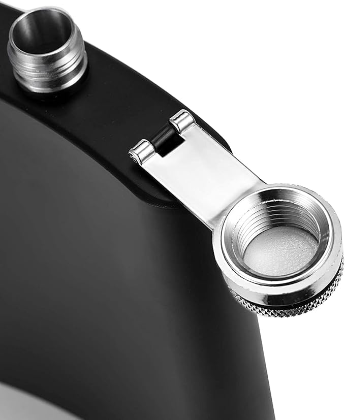Image of Hip Flask with Peg Messurer Wine Flask Gift Set for Men & Women Stainless Steel (60ML+30ML Peg Messurer + Whiskey Flask) (Set of 2)