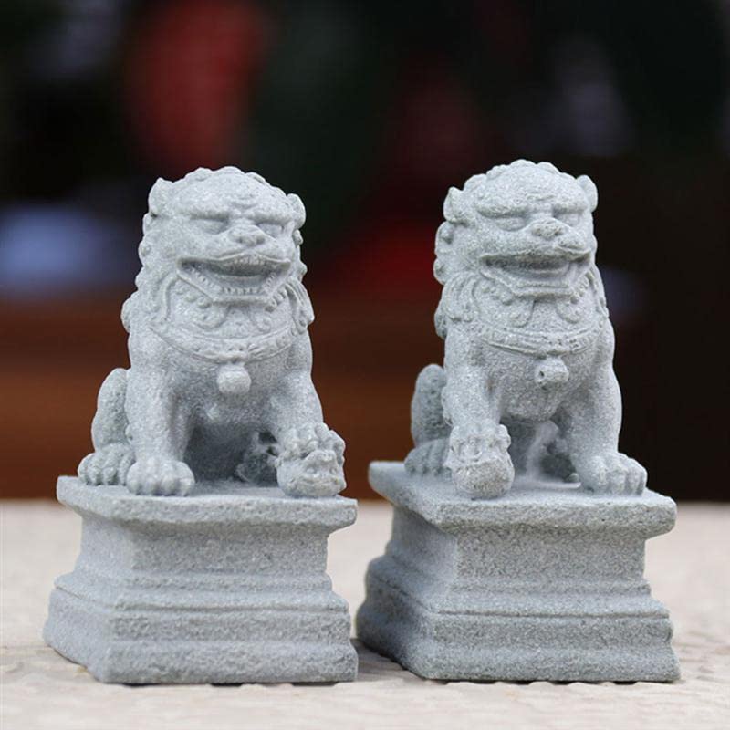 Pareja de Mini Estatuas de Perros Guardianes Fu Foo