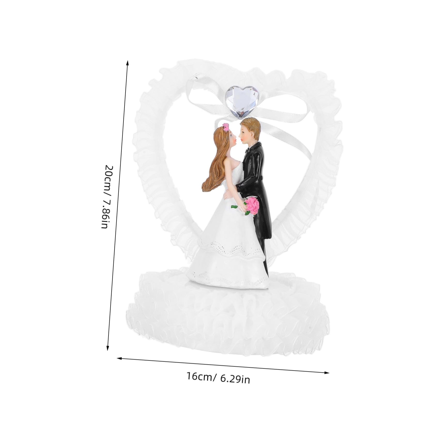 Alipis Romantische Resin Brautpaar Figur Hochzeitstorten Dekoration Braut Bräutigam Skulptur Tischdeko zur Hochzeit Valentinstag