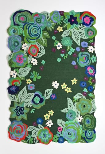 Chula Vista Rug_Handmade Colorful Roses Irregular Shape Floral Wool Area