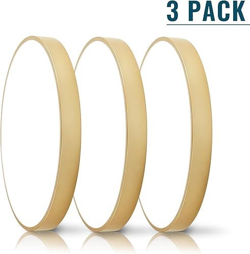 Miniatura 8 de Lámpara LED de techo de montaje empotrado dorada, paquete de 3 lámparas modernas para dormitorio, montaje en techo, regulable, lámpara de techo de