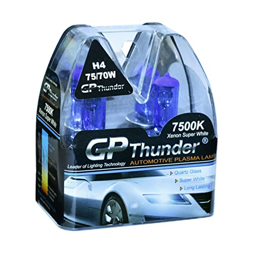 GP Thunder H4 9003 Xenon Super White 7500K Headlight Bulbs