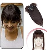 Elailite Toupet Frauen Haarteil Echthaar Topper Pony MONO 25cm 32g Clip in Extensions Haarverläng...