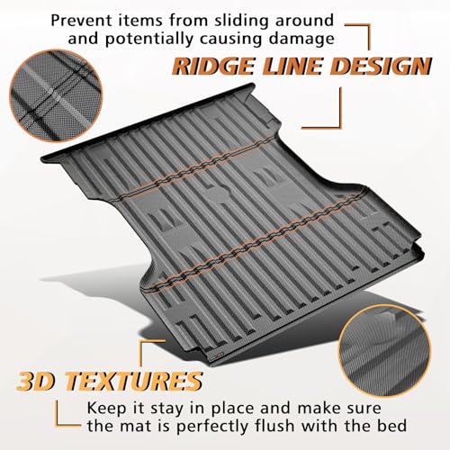 Image of TripleAliners Truck Mat Compatible with 1999-2016 Ford Super Duty F250 /F350 /F450 6.8FT Accessories, Truck Bed Mat Heavy Duty Custom Fit All Weather Protection TPE Pickup Liner