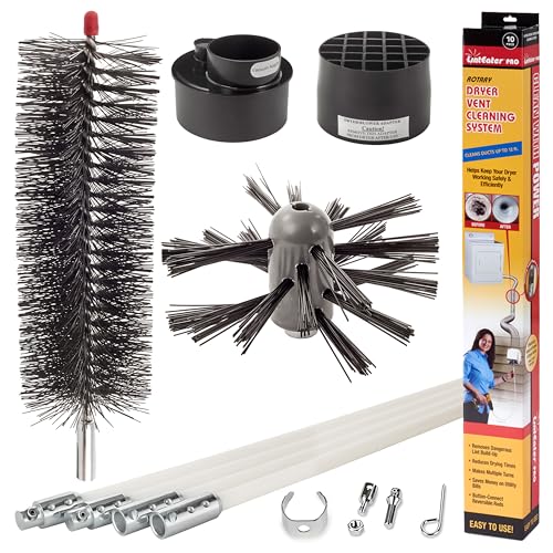 Dryer Vent Duct Cleaning Kit - Gardus RLE208 LintEater Pro Rotary Dryer Vent Cleaner Kit, Removes...