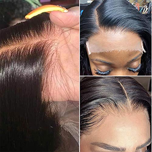 High Definition HD Transparent Lace Closure Straight 4"x4" Closure Invisible HD Swiss Lace Remy Human Hair Closure Bleached Knots with Baby Hair Free Part 14"inch